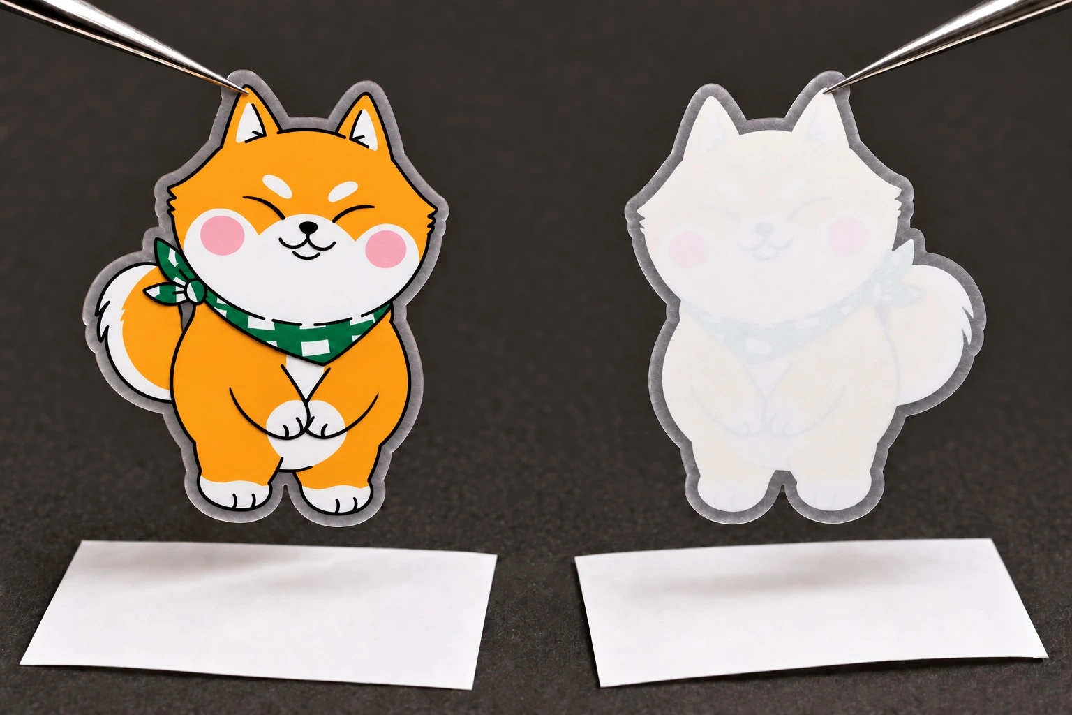 PVC ใสด้าน มองเห็นหน้าและหลังรองขาว ขอบฟิล์มใสด้าน แผ่นรองขาว